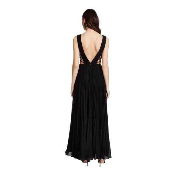 NWT FAME AND PARTNERS Black Allegra Side Cutout V Grecian Maxi Gown Size 10 - Picture 10 of 15
